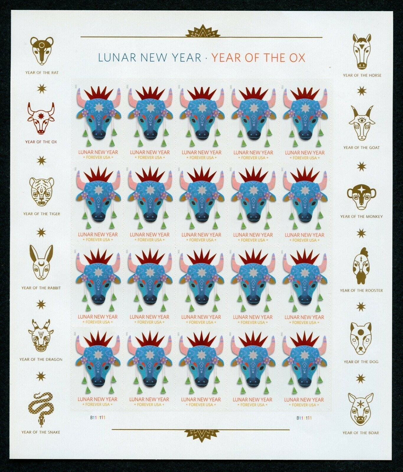 Year of the Ox Celebrates Lunar New Year Self-Stick