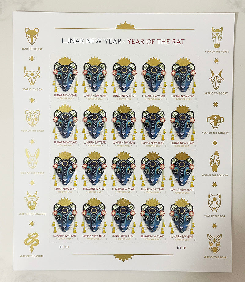 Year of the Rat Celebrates Lunar New Year Self-Stick