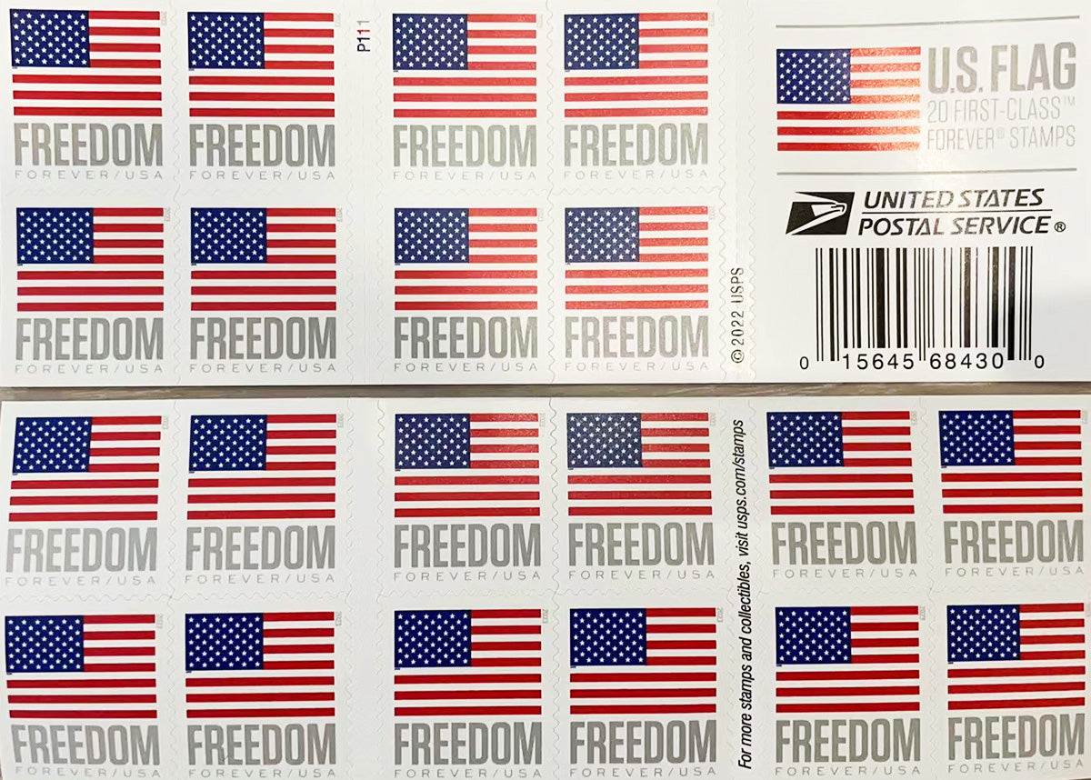 2023 US Flags / Freedom Booklets Rolls Self-Stick