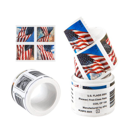 2024 US Flags Self-Stick Sheets / Rolls