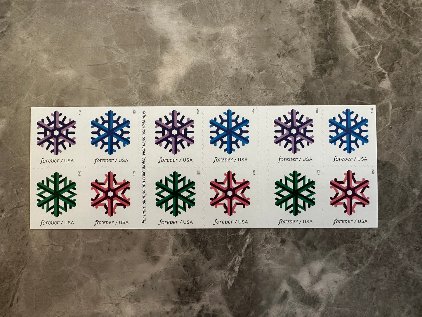 Geometric Snowflakes Self-Stick