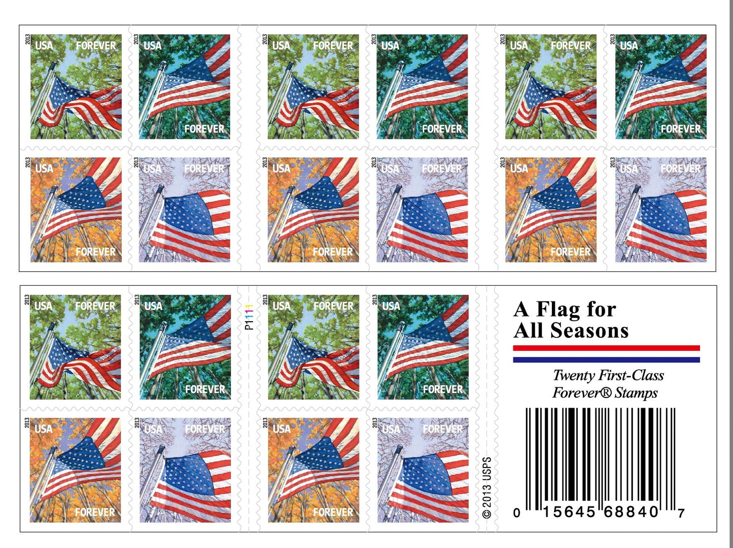 US All Season Flags Self-Stick